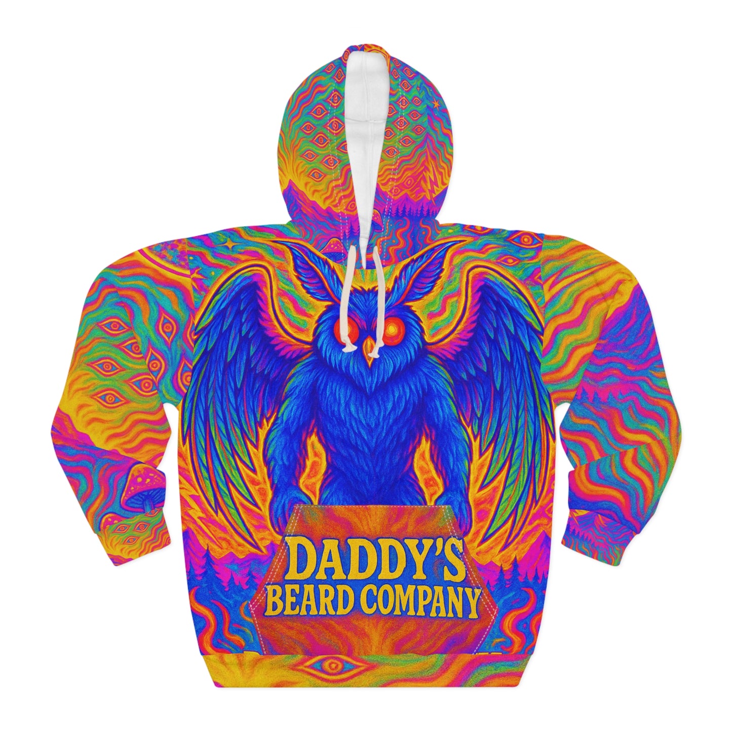 🌌 Trippy Mothman Hoodie – Daddy’s Beard Company Limited Edition Hoodie