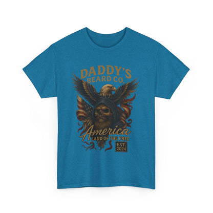 Americana Skull Graphic Tee, Artistic T-Shirt, Unisex Shirt, Unique Gift, Casual Wear, Beard Lover Apparel