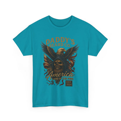 Americana Skull Graphic Tee, Artistic T-Shirt, Unisex Shirt, Unique Gift, Casual Wear, Beard Lover Apparel