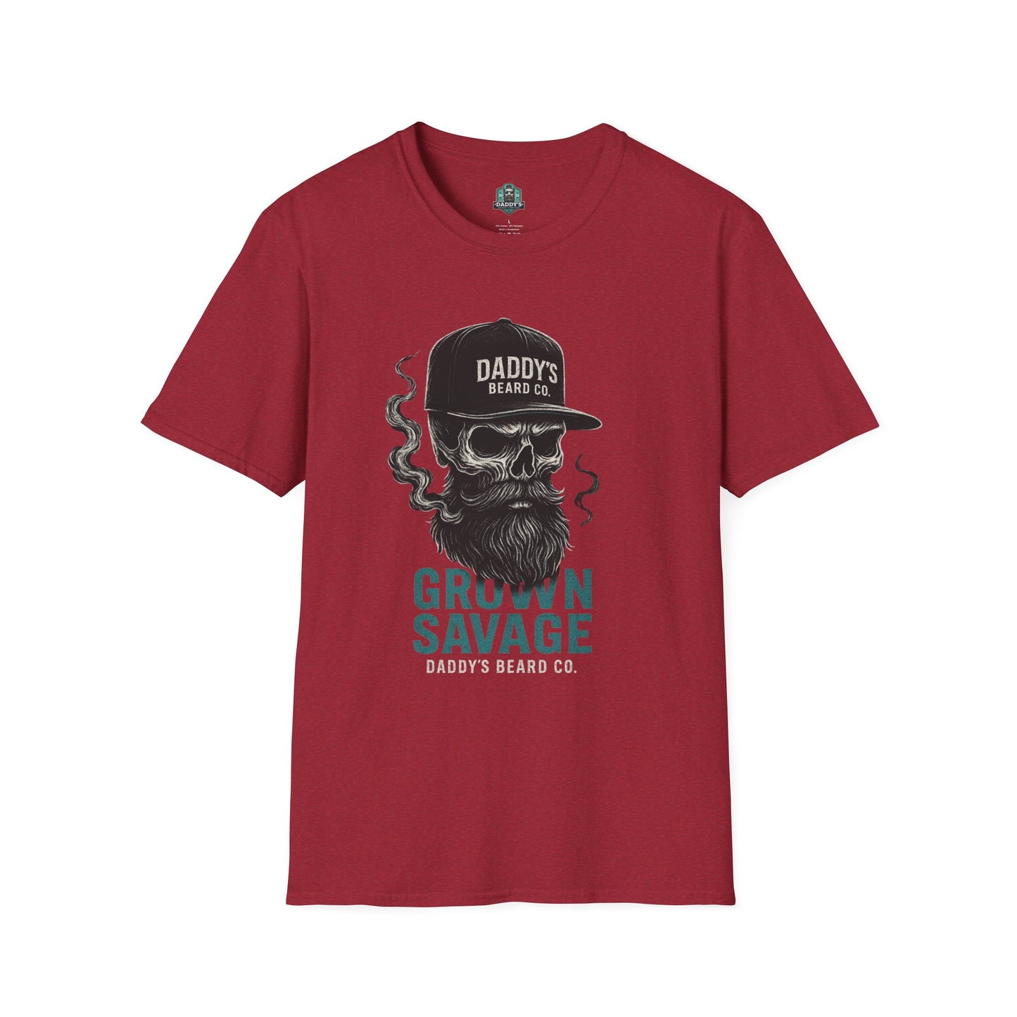Grown Savage Skull T-Shirt | Unisex Graphic Tee, Gift for Him, Casual Wear, Bearded Dad Shirt, Trendy Streetwear