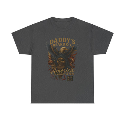 Americana Skull Graphic Tee, Artistic T-Shirt, Unisex Shirt, Unique Gift, Casual Wear, Beard Lover Apparel