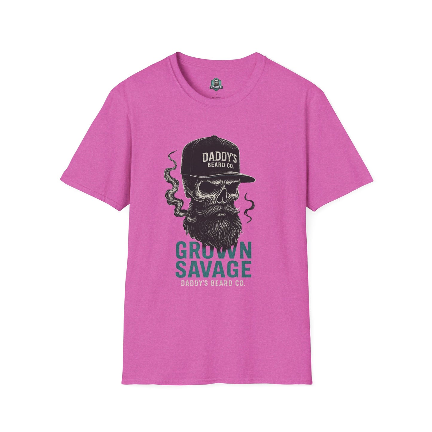 Grown Savage Skull T-Shirt | Unisex Graphic Tee, Gift for Him, Casual Wear, Bearded Dad Shirt, Trendy Streetwear