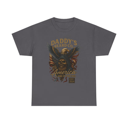 Americana Skull Graphic Tee, Artistic T-Shirt, Unisex Shirt, Unique Gift, Casual Wear, Beard Lover Apparel