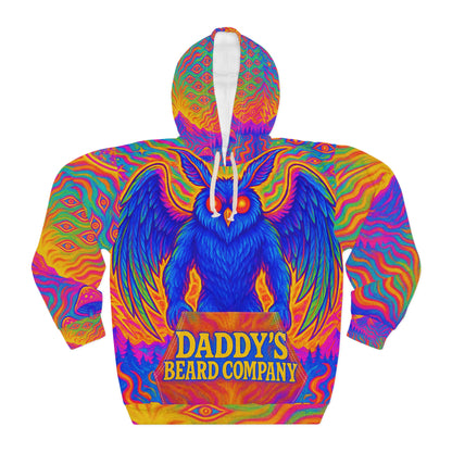 🌌 Trippy Mothman Hoodie – Daddy’s Beard Company Limited Edition Hoodie