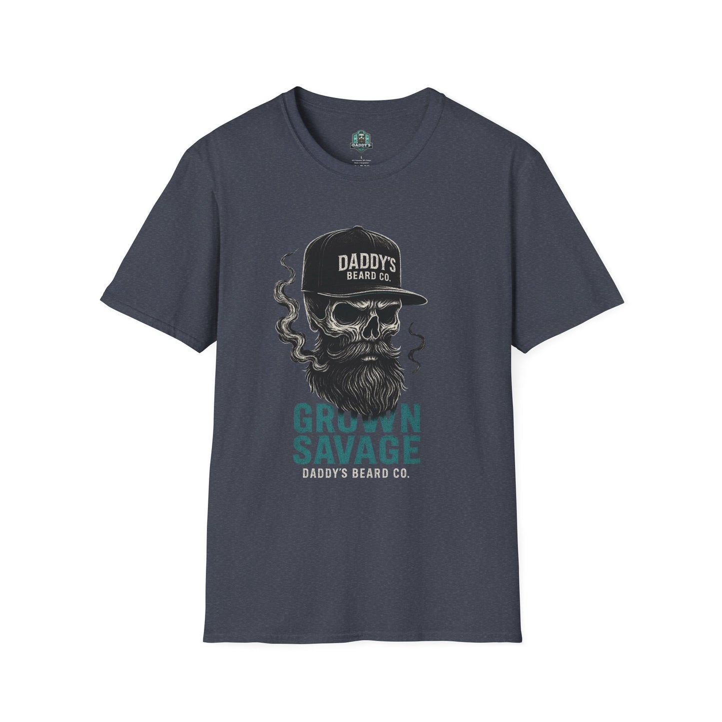Grown Savage Skull T-Shirt | Unisex Graphic Tee, Gift for Him, Casual Wear, Bearded Dad Shirt, Trendy Streetwear