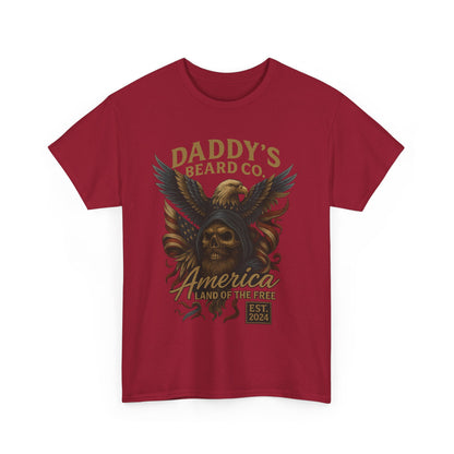 Americana Skull Graphic Tee, Artistic T-Shirt, Unisex Shirt, Unique Gift, Casual Wear, Beard Lover Apparel