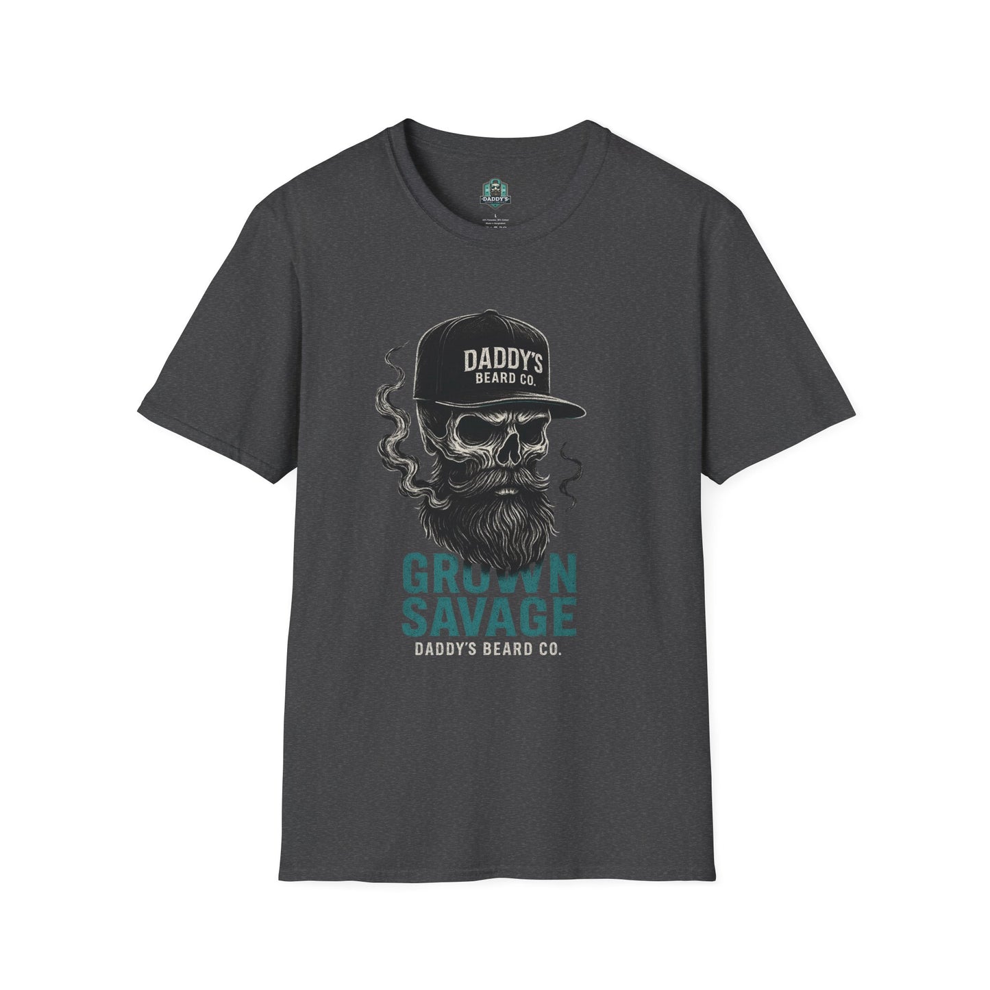 Grown Savage Skull T-Shirt | Unisex Graphic Tee, Gift for Him, Casual Wear, Bearded Dad Shirt, Trendy Streetwear