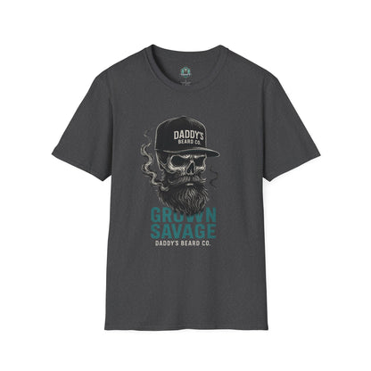 Grown Savage Skull T-Shirt | Unisex Graphic Tee, Gift for Him, Casual Wear, Bearded Dad Shirt, Trendy Streetwear