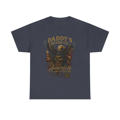 Americana Skull Graphic Tee, Artistic T-Shirt, Unisex Shirt, Unique Gift, Casual Wear, Beard Lover Apparel
