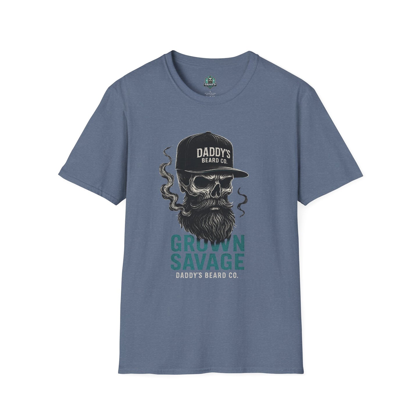 Grown Savage Skull T-Shirt | Unisex Graphic Tee, Gift for Him, Casual Wear, Bearded Dad Shirt, Trendy Streetwear