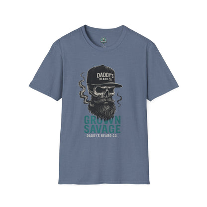 Grown Savage Skull T-Shirt | Unisex Graphic Tee, Gift for Him, Casual Wear, Bearded Dad Shirt, Trendy Streetwear