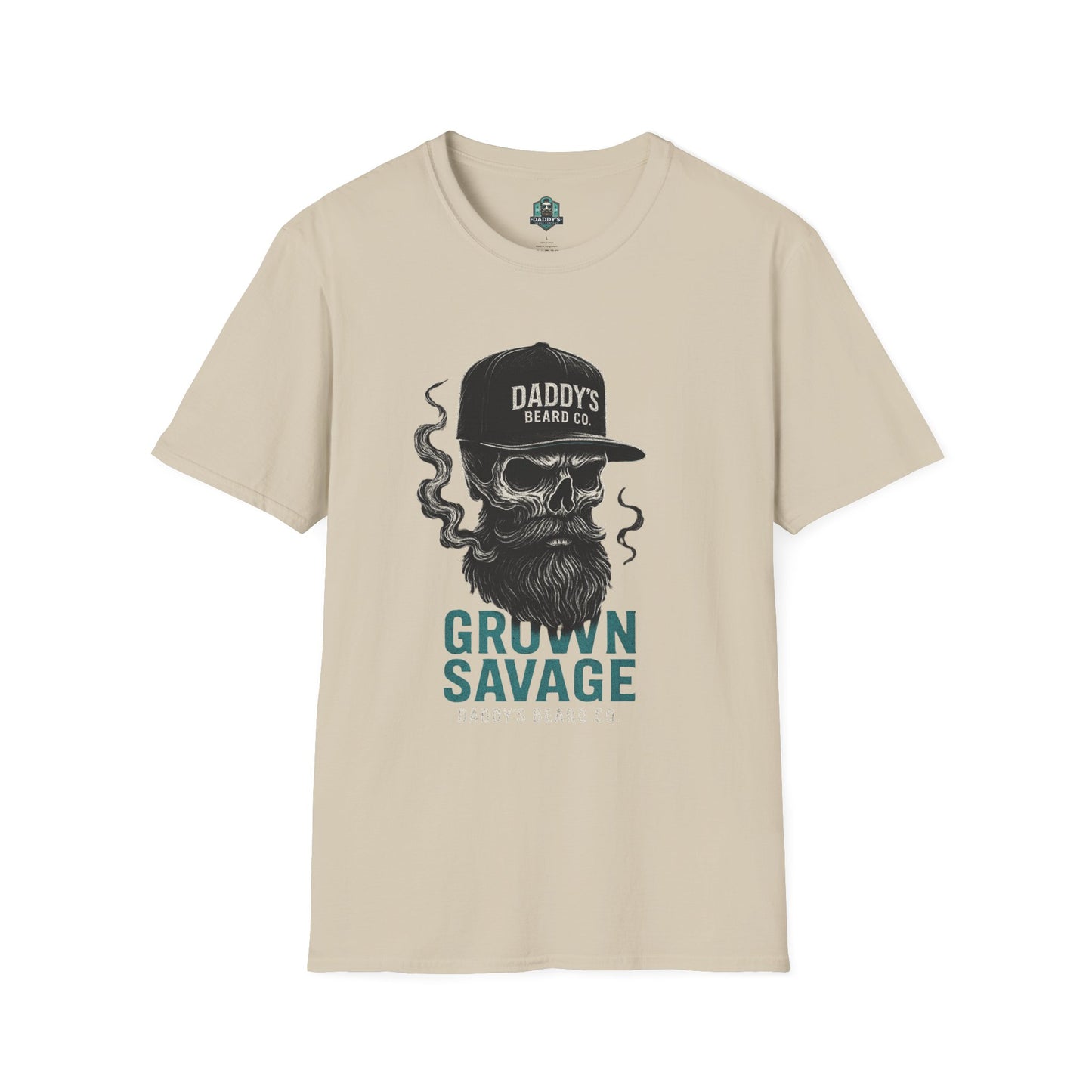 Grown Savage Skull T-Shirt | Unisex Graphic Tee, Gift for Him, Casual Wear, Bearded Dad Shirt, Trendy Streetwear
