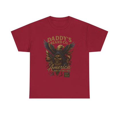 Americana Skull Graphic Tee, Artistic T-Shirt, Unisex Shirt, Unique Gift, Casual Wear, Beard Lover Apparel