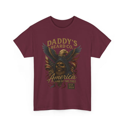 Americana Skull Graphic Tee, Artistic T-Shirt, Unisex Shirt, Unique Gift, Casual Wear, Beard Lover Apparel