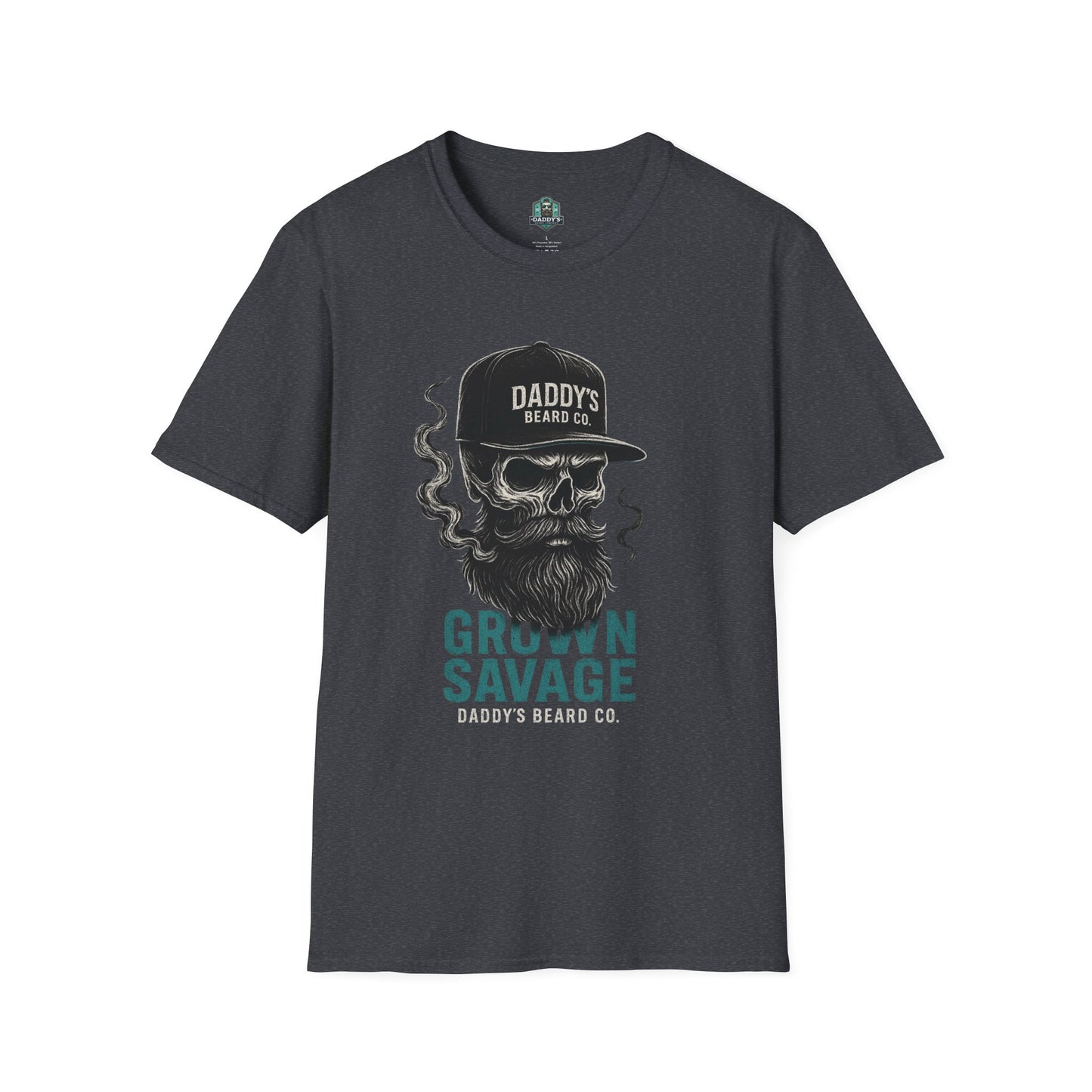 Grown Savage Skull T-Shirt | Unisex Graphic Tee, Gift for Him, Casual Wear, Bearded Dad Shirt, Trendy Streetwear