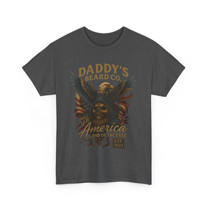 Americana Skull Graphic Tee, Artistic T-Shirt, Unisex Shirt, Unique Gift, Casual Wear, Beard Lover Apparel