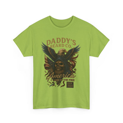 Americana Skull Graphic Tee, Artistic T-Shirt, Unisex Shirt, Unique Gift, Casual Wear, Beard Lover Apparel