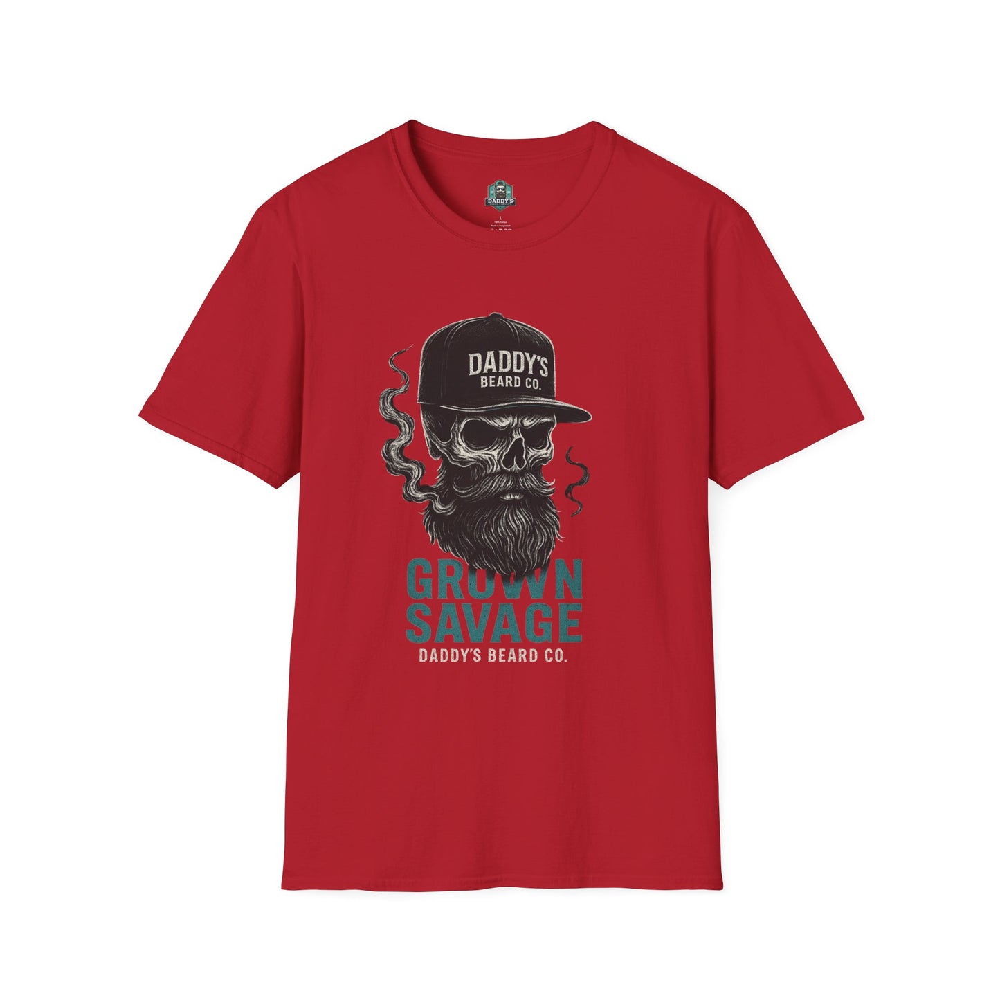 Grown Savage Skull T-Shirt | Unisex Graphic Tee, Gift for Him, Casual Wear, Bearded Dad Shirt, Trendy Streetwear