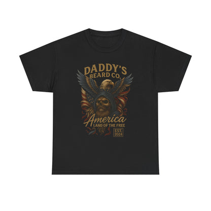 Americana Skull Graphic Tee, Artistic T-Shirt, Unisex Shirt, Unique Gift, Casual Wear, Beard Lover Apparel