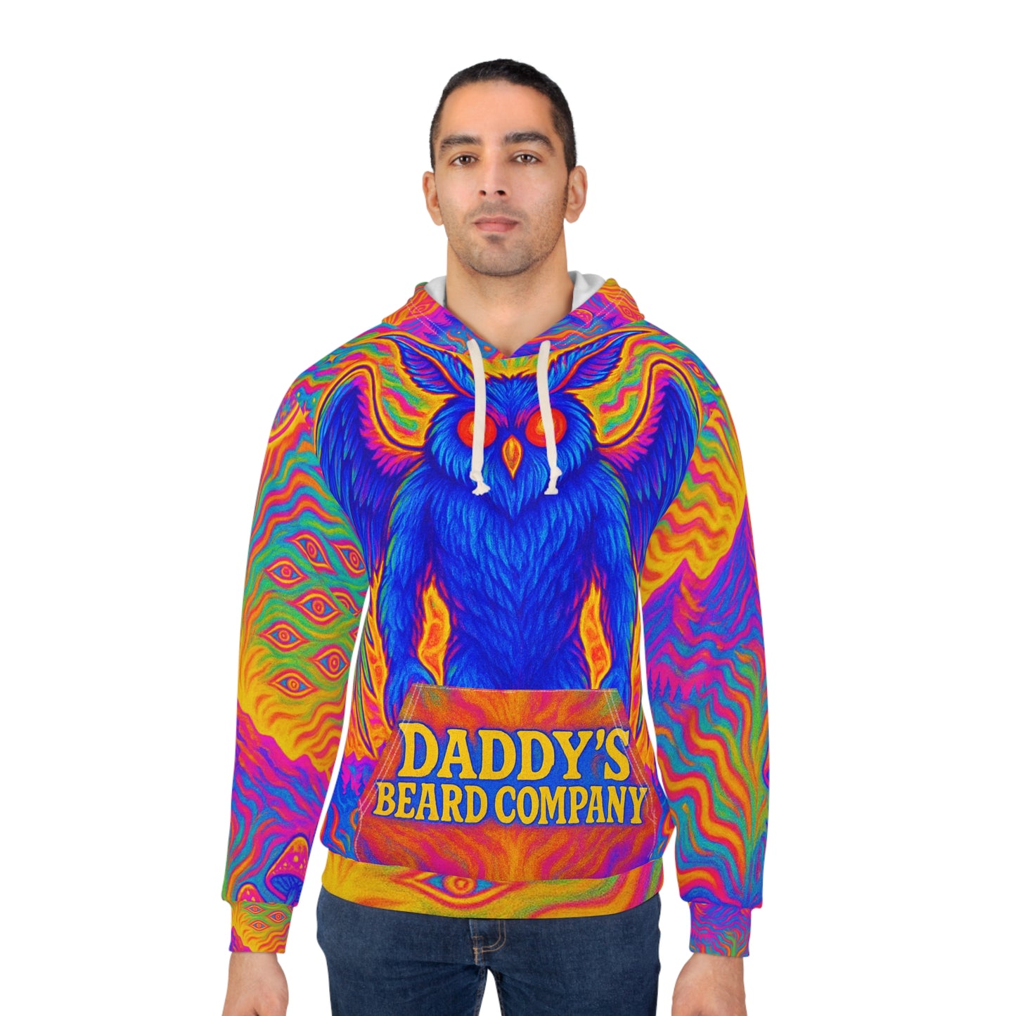 🌌 Trippy Mothman Hoodie – Daddy’s Beard Company Limited Edition Hoodie
