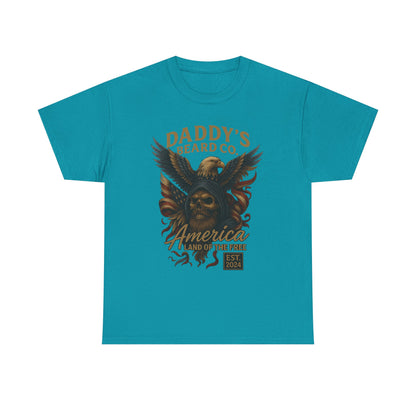 Americana Skull Graphic Tee, Artistic T-Shirt, Unisex Shirt, Unique Gift, Casual Wear, Beard Lover Apparel