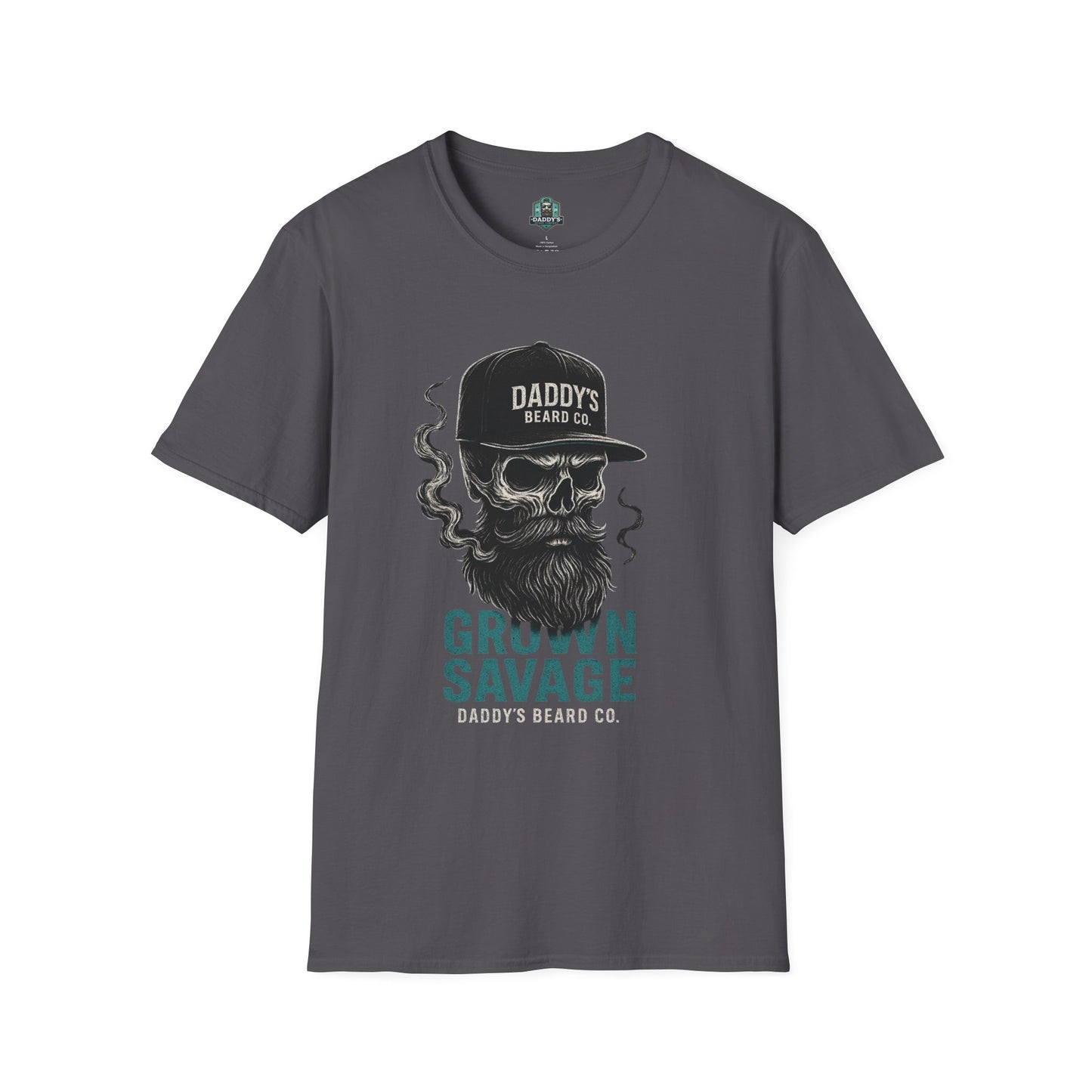 Grown Savage Skull T-Shirt | Unisex Graphic Tee, Gift for Him, Casual Wear, Bearded Dad Shirt, Trendy Streetwear
