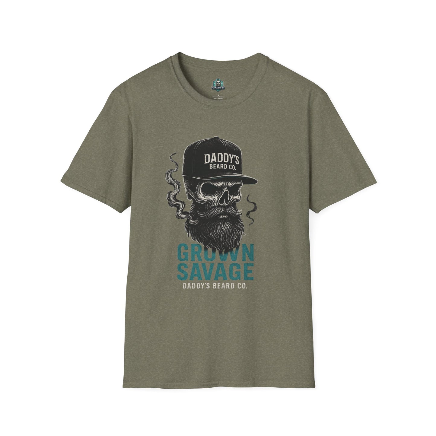 Grown Savage Skull T-Shirt | Unisex Graphic Tee, Gift for Him, Casual Wear, Bearded Dad Shirt, Trendy Streetwear