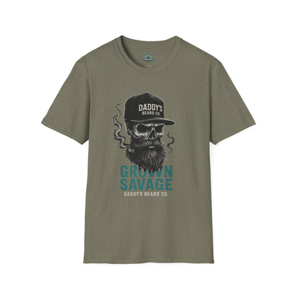 Grown Savage Skull T-Shirt | Unisex Graphic Tee, Gift for Him, Casual Wear, Bearded Dad Shirt, Trendy Streetwear