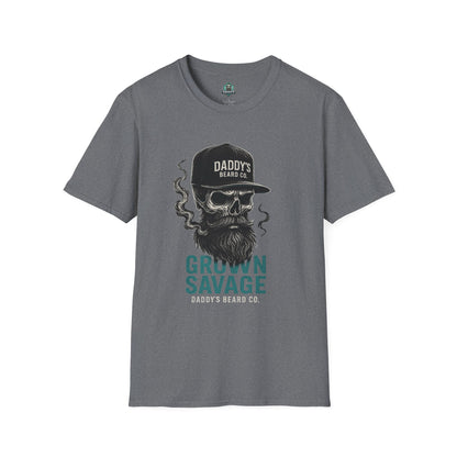 Grown Savage Skull T-Shirt | Unisex Graphic Tee, Gift for Him, Casual Wear, Bearded Dad Shirt, Trendy Streetwear