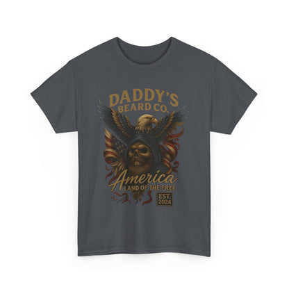 Americana Skull Graphic Tee, Artistic T-Shirt, Unisex Shirt, Unique Gift, Casual Wear, Beard Lover Apparel