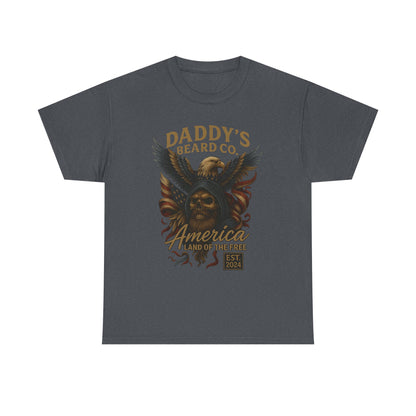 Americana Skull Graphic Tee, Artistic T-Shirt, Unisex Shirt, Unique Gift, Casual Wear, Beard Lover Apparel