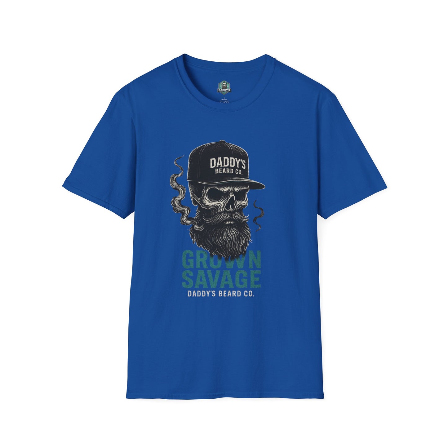 Grown Savage Skull T-Shirt | Unisex Graphic Tee, Gift for Him, Casual Wear, Bearded Dad Shirt, Trendy Streetwear