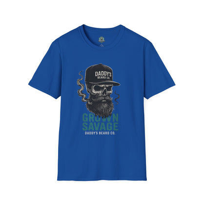 Grown Savage Skull T-Shirt | Unisex Graphic Tee, Gift for Him, Casual Wear, Bearded Dad Shirt, Trendy Streetwear
