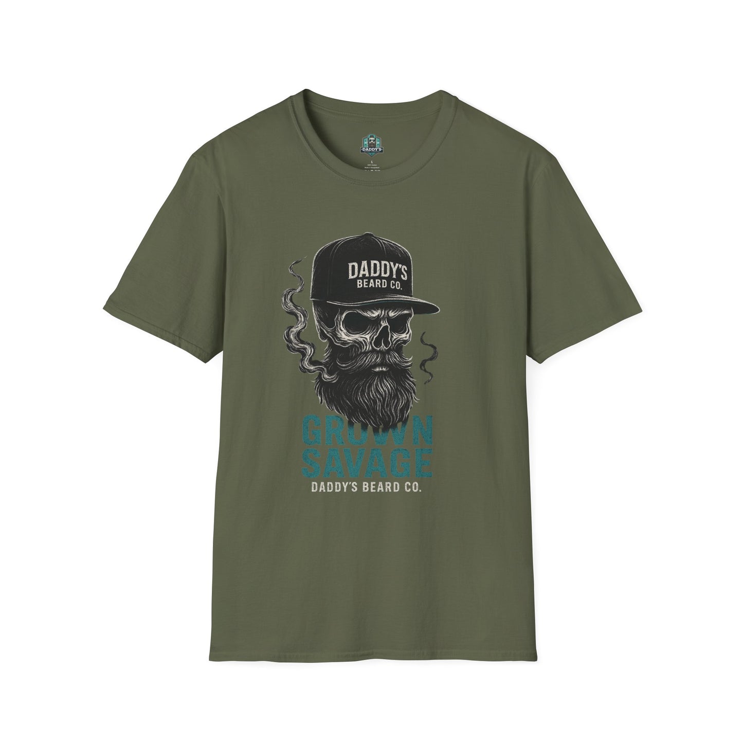 Grown Savage Skull T-Shirt | Unisex Graphic Tee, Gift for Him, Casual Wear, Bearded Dad Shirt, Trendy Streetwear